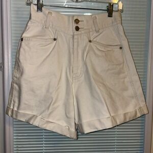 J.G. Hook Denim‎ Shorts White High Rise Pockets Cotton Size 6 VTG Y2K